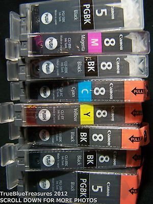 CANON PIXMA INK CARTRIDGES lot of 8   CLI 8BK CLI 8M CLI 8C CLI 8Y