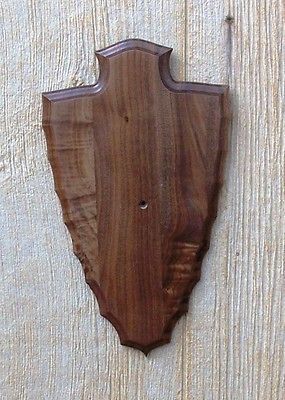 Black Walnut Arrowhead Deer European Skull Mount Plaque