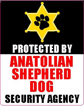 PROTECTED BY ANATOLIAN SHEPHERD DOG SECURITY STICKER