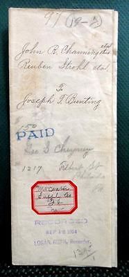 1904 antique AGREEMENT CHANNING/STROH L and jos.BUNTING springfield,pa