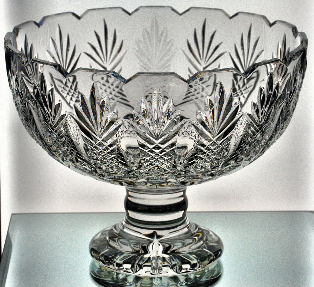 Crystal Master Cutter Aran Isles Centerpiece Bowl Box COA Palm Trees