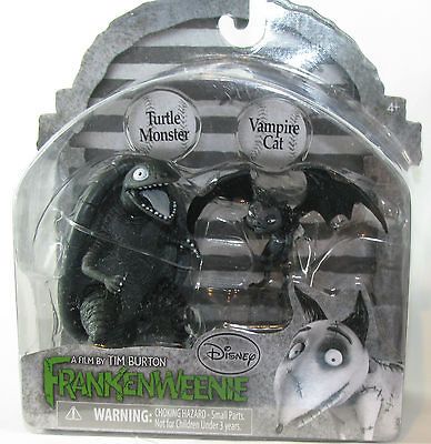 DISNEY TIM BURTON FRANKENWEENIE TURTLE MONSTER AND VAMPIRE CAT