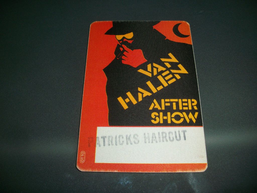 Van Halen RARE Backstage Pass Cloth Sticker 1984 Tour Eddie David Lee