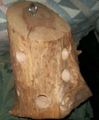 THE BIG ONE  NEW ALL CEDAR WOOD SUET BIRD FEEDER LOG LAST FOR LONG