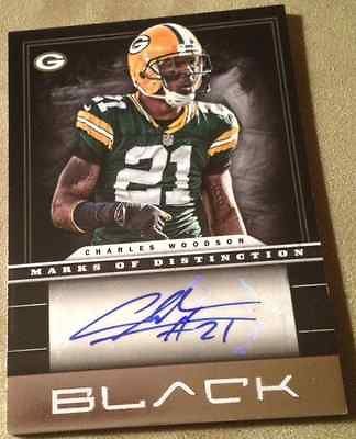 CHARLES WOODSON 2012 PANINI BLACK AUTO AUTOGRAPH #21/21 JERSEY #1/1