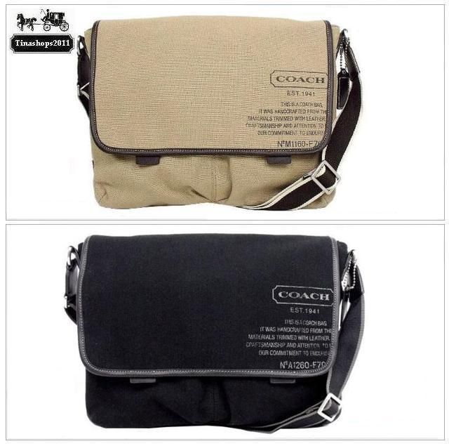 NWT_Coach Men’s Heritage Web Canvas Messenger Bag ~ F70587 Black