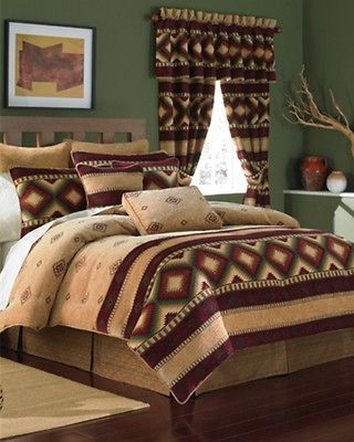 CROSCILL NAVAJO Sand, Moss, Sun 4 Piece Cal King COMFORTER Set