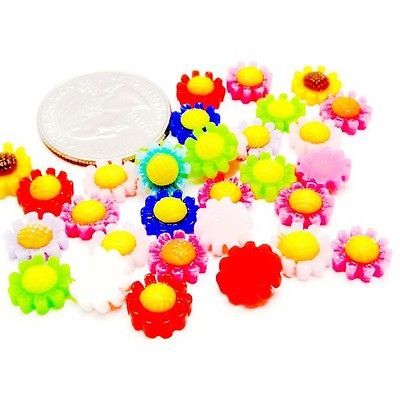 B2240 x Upick 12/40pcs Resin Sun Flower Nature 9mm Nail Art Flatback