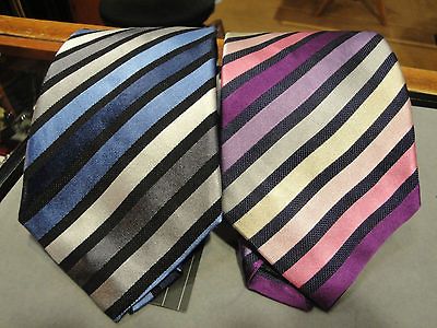 TIE NECKTIE GRAY BLACK BLUE SKY OR PURPLE PINK LAVENDER GRAY STRIPE