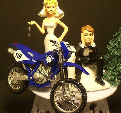 MOTORCYCLE Yamaha 250 TT R Dirt Bike WEDDING CAKE TOPPER Funny