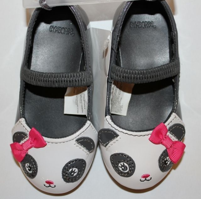 NWT Gymboree PANDA ACADEMY Gray Faux Patent Panda Bear Shoes   Choose