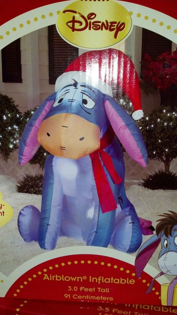 CHRISTMAS DISNEY EEYORE DONKEY SCARF SANTA AIRBLOWN INFLATABLE