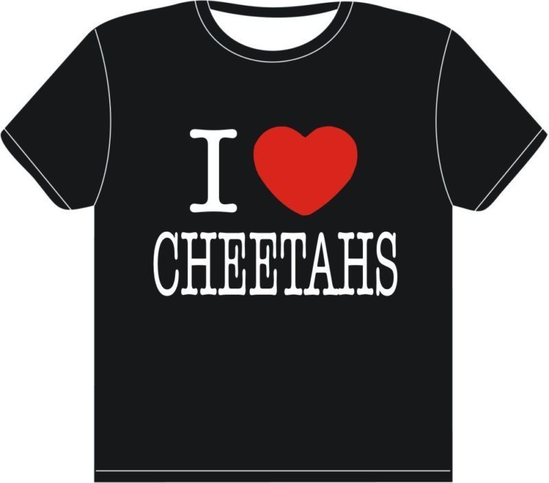 UNISEX I LOVE CHEETAHS T SHIRT FAST SPPED SPOTTY S XXL