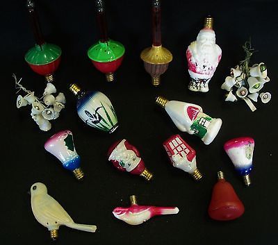 VINTAGE CHRISTMAS C6 BUBBLE LIGHTS * FIGURALS JAPAN BELLS * LOT 15 PCS