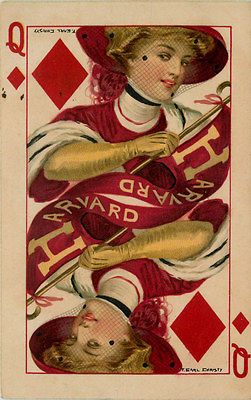 Earl Christy Artist Signed 1908 College Queens Diamonds Tuck Vintage