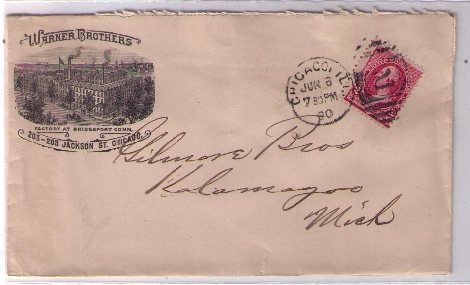 Warner Brothers Chicago IL Bridgeport CN Carrier B&W Cover Used 1890