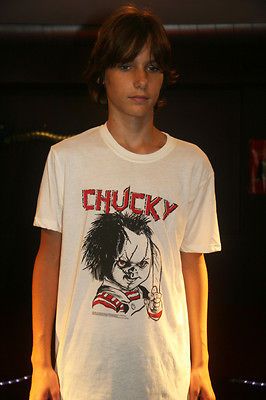 Mighty Fine   Medium   Cream Chucky Doll Graphic T Shirt with Knife