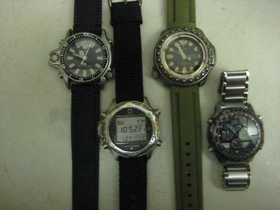 Vintage Citizen Diver Watches 800M + HYPER AQUALAND + NAVIHAWK