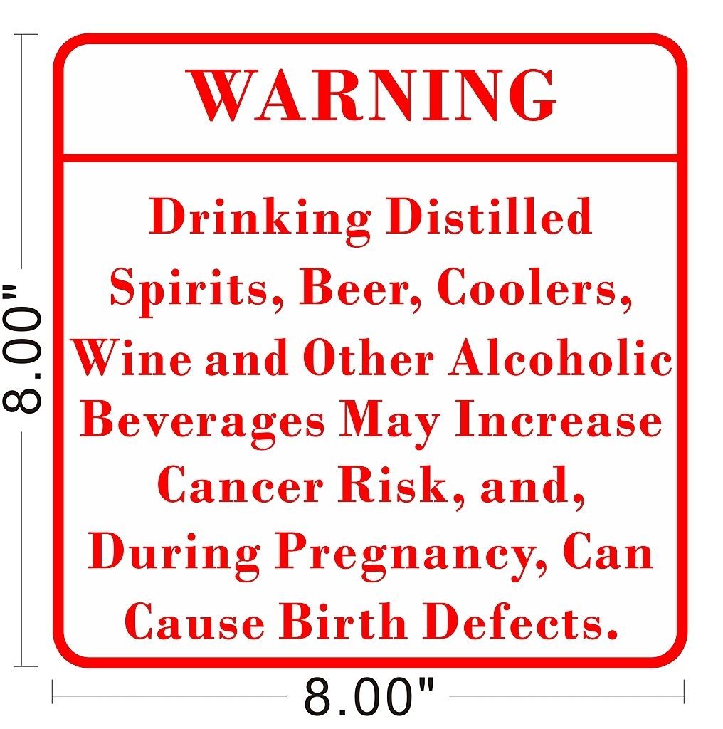Alcohol Beer Drunk Pregnancy Warning Sign Caution Liquor Store Shop