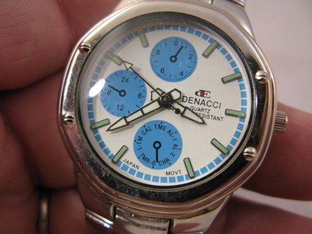 DENACCISharp Clean Dial,SS Case&Band,Styl ishMENS WATCH745L@@K 