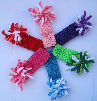 hair accessory baby girl 6 Crochet Headbands & 6 korker hair clips