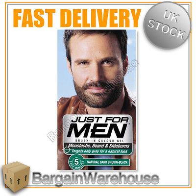 JUST FOR MEN BEARD DYE GEL NATURAL ASH DARK BROWN BLACK