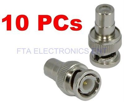 Male to RCA Female Coax Cable Connector Adapter Plug CCTV Video Camera