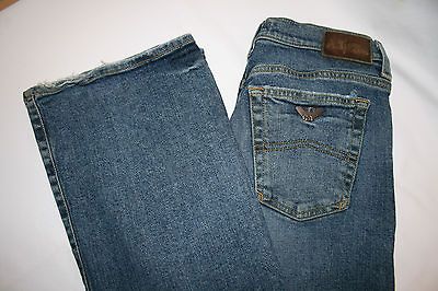 LADIES ARMANI INDIGO BLUE DENIM BOOT CUT JEANS   SIZE 29   COMFORT FIT