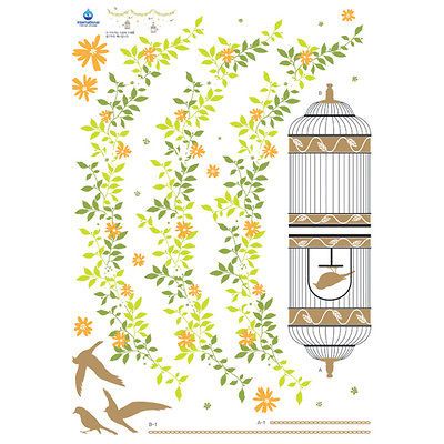 Bird Sanctuary Instant Art Home Decor Wall Sticker Decal Sheet