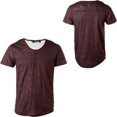 Comune Irving Double Layer Henley   Mens   Burgundy   M   Short Sleeve