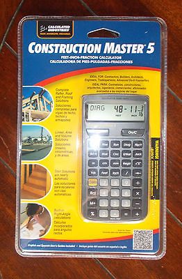 CONSTRUCTION MASTER 5 FEET INCH FRAC TION CALCULATOR