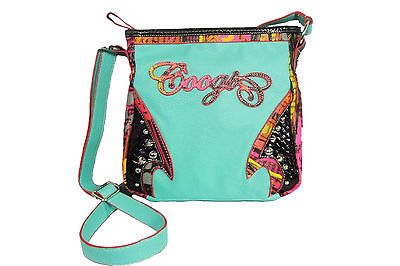 Coogi Chile Crossbody Vinyl Handbag  Blue  Pink