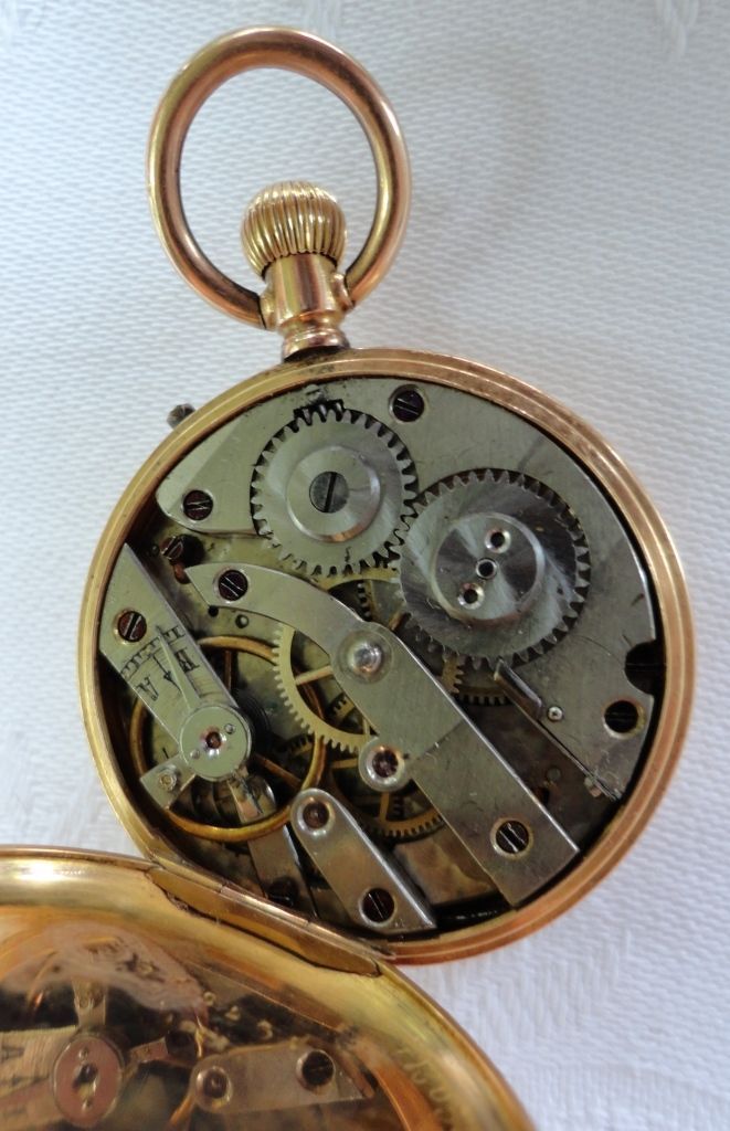 Vacheron a Geneve 18 k gold hunting cased cylinder escapement