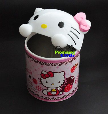 Kitty Desk Car Metal Trash Can Waste Garbage Bin Wastebaskets MIDDLE