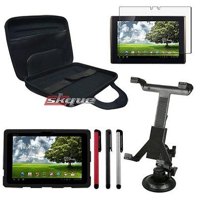 Case Bag+Soft Skin+Car Mount+Stylus For Asus Eee Pad Transformer TF101