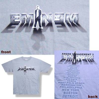 EMINEM ANGER MANAGEMENT 3 USA TOUR GREY T SHIRT S NEW