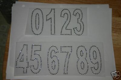 Rhinestone Numbers Iron On Transfer