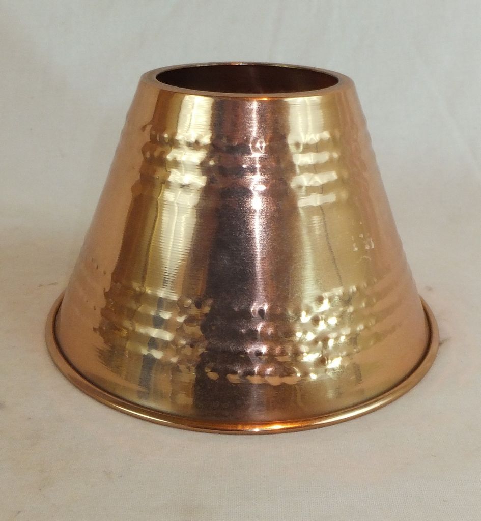 Metal Lamp Shade with Hammered Copper Finish