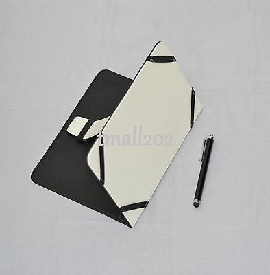 Black Folio Leather Case+Stylus 4 7 Ematic EGP007/genesis EGL26BL