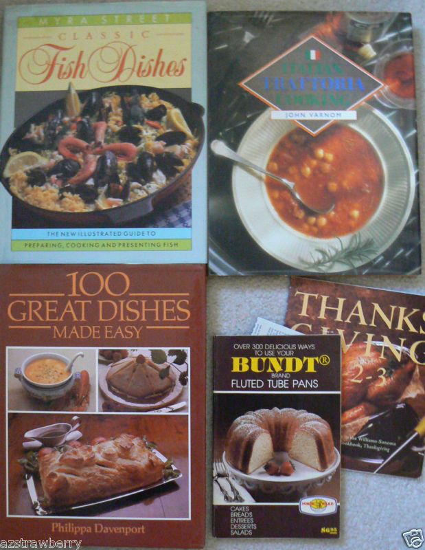 LOT OF 5 COOKBOOKS BUNDT FISH ITALIAN MADE EASY GUIDE