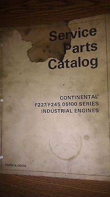 CONTINENTAL F227/F245 05100 SERIES INDUSTRIAL ENGINES PARTS CATALOG X