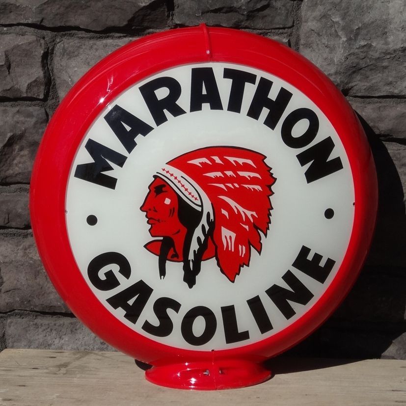 Red Indian Marathon Gasoline   13.5 Gas Globe Lenses