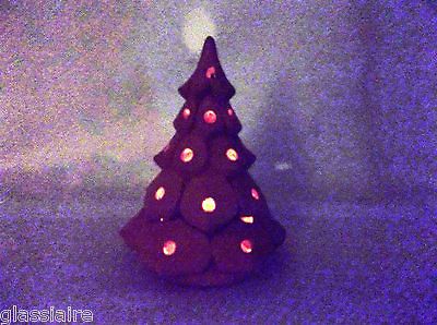 Vintage CHRISTMAS TREE Fairy Lamp Glimmer Lite Candle Holder Made In