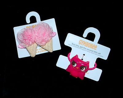 NEW Lot 2 Gymboree Hair Accessories Owl Ponytail Holder & Ice Cream