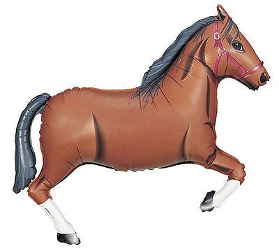 BROWN HORSE 41 Balloon BIRTHDAY WESTERN RIDE RODEO COWBOY RACING W