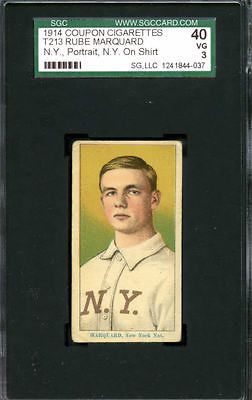 1914 T213   2 Coupon Rube Marquard NY Port NY on Shirt SGC 40 3