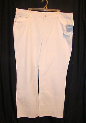 women plus size 22W white jeans jaclyn smith boot cut angel fit