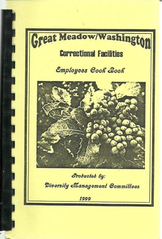 COMSTOCK NY 1999 COOK BOOK *GREAT MEADOW/ WASHINGTON CORRECTIONAL