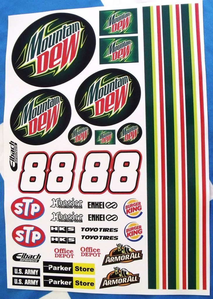 RC DECALS M DEW LOSI SPRINT CAR CORR TRUCK HPI BLITZ SC10 NASCAR ETC