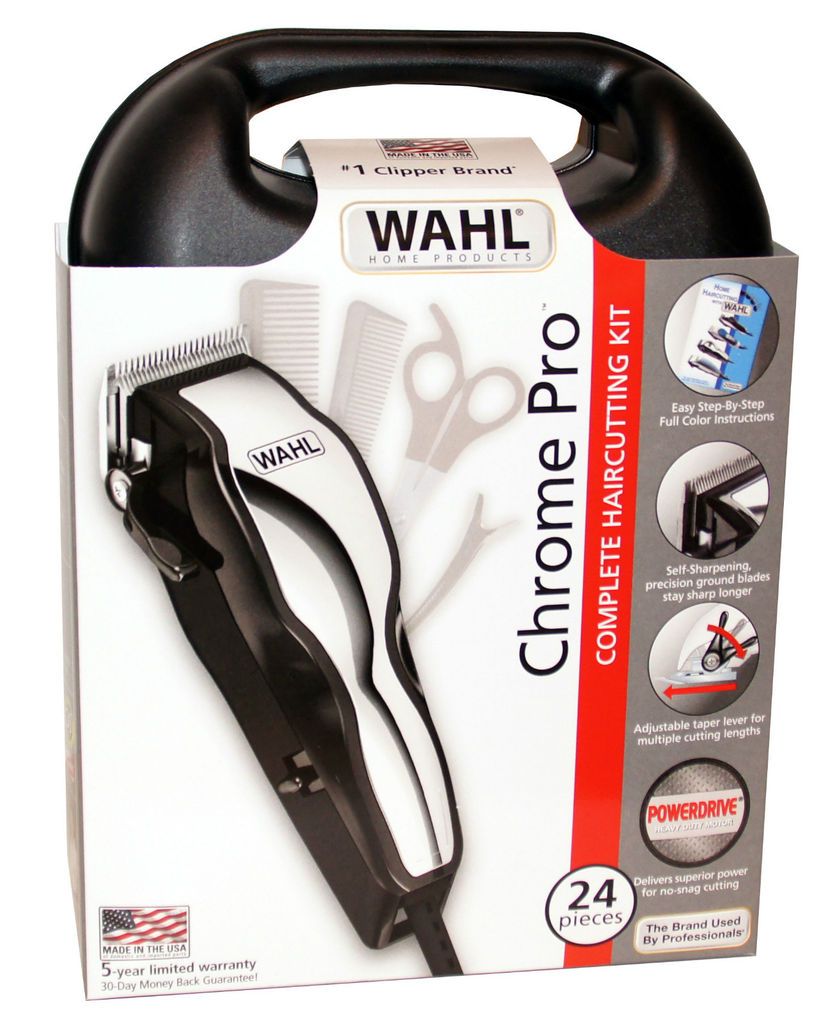 Wahl Chrome Pro Haircutting Kit Self Sharpenin g Clipper 79520 007 24